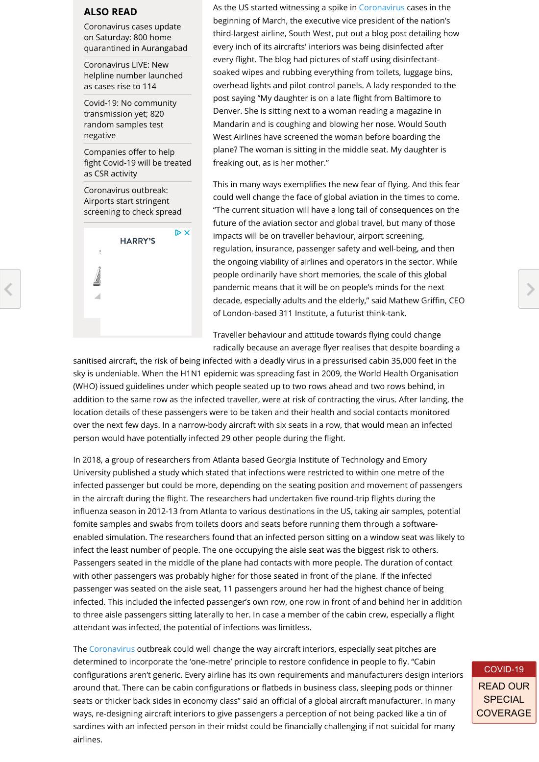 Page 2 of 3: Futurist in the press: Coronavirus and the future of air travel, Business Standard