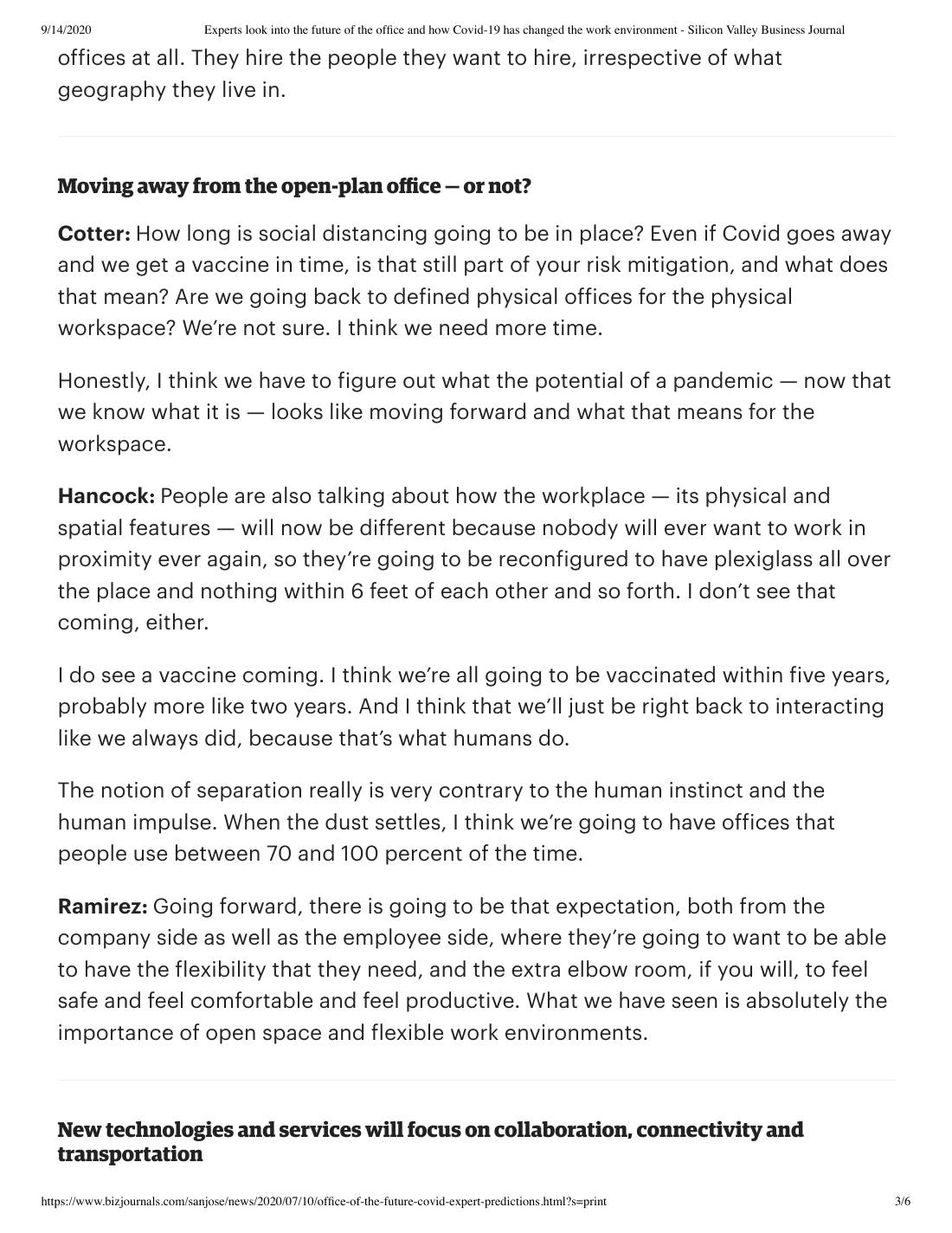 Page 3 of 6: Featured Futurist: The Future of the Office, Silicon Valley Business Journal