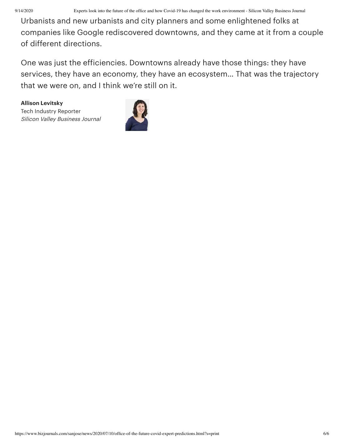 Page 6 of 6: Featured Futurist: The Future of the Office, Silicon Valley Business Journal