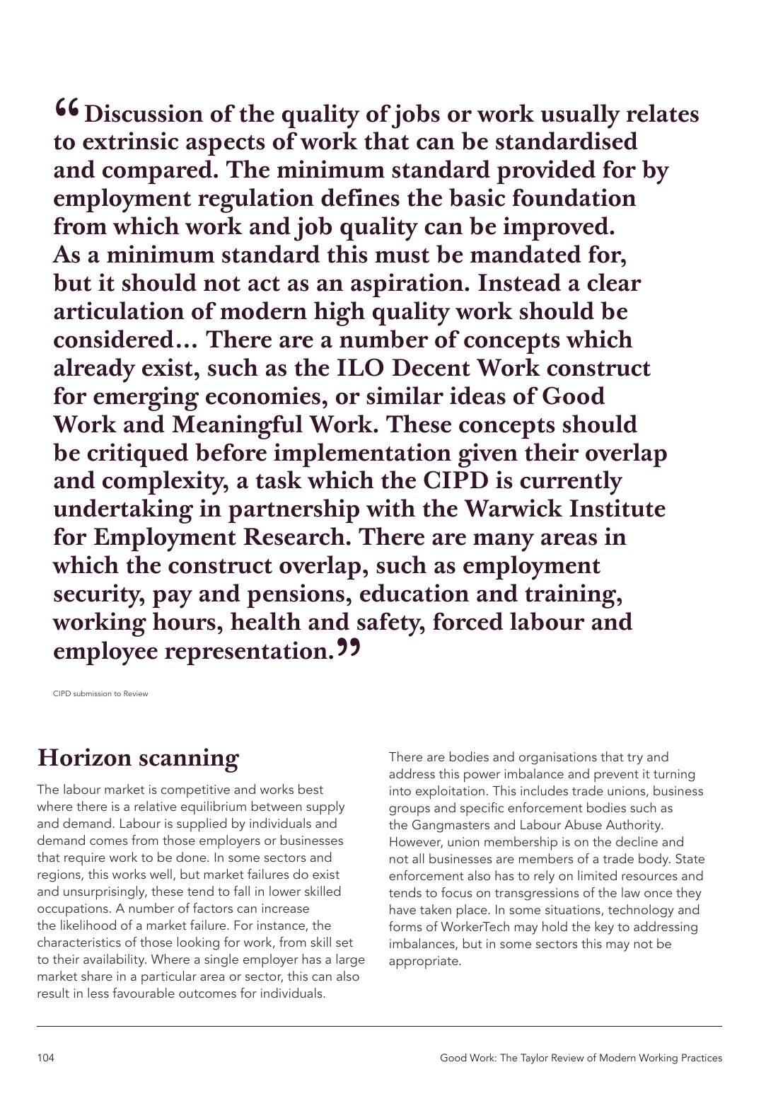 Page 104 of 116: Featured Futurist: Taylor Review of Modern Working Practises, The RSA