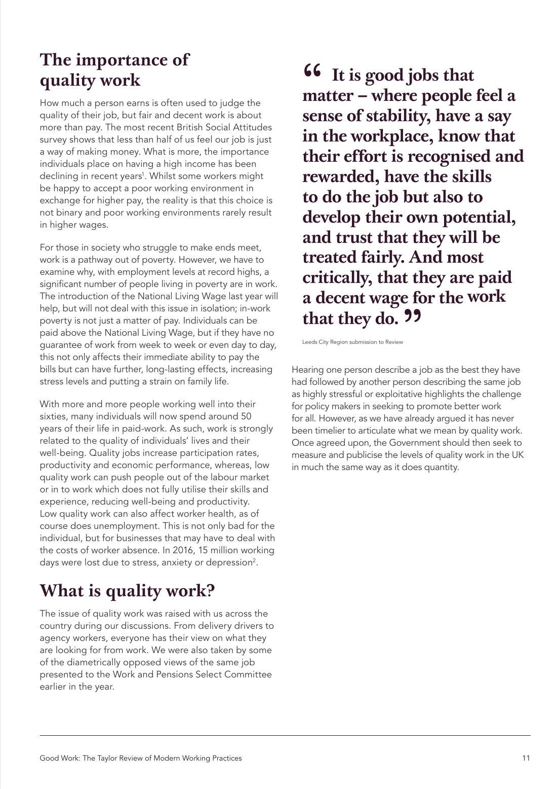 Page 11 of 116: Featured Futurist: Taylor Review of Modern Working Practises, The RSA
