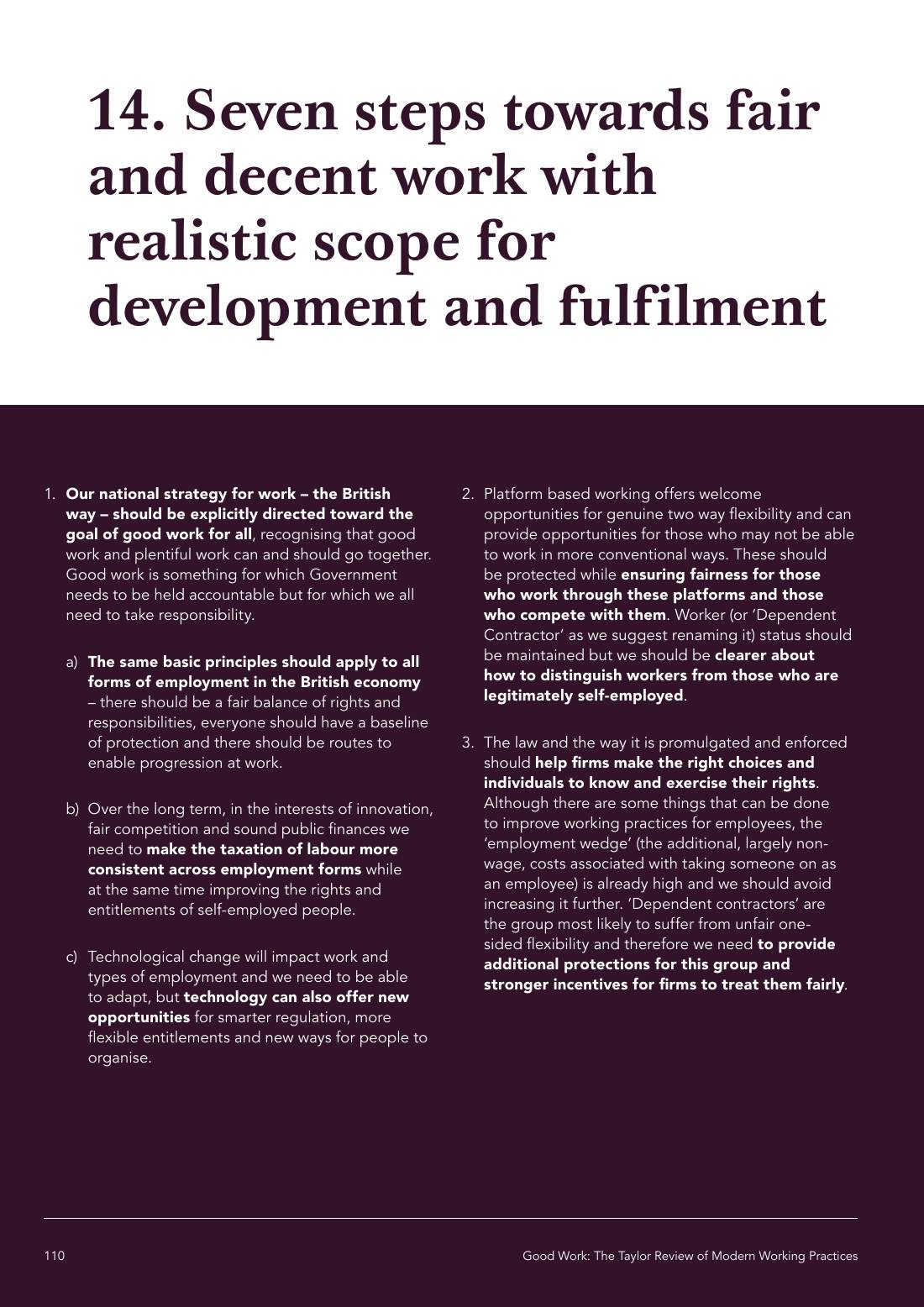 Page 110 of 116: Featured Futurist: Taylor Review of Modern Working Practises, The RSA