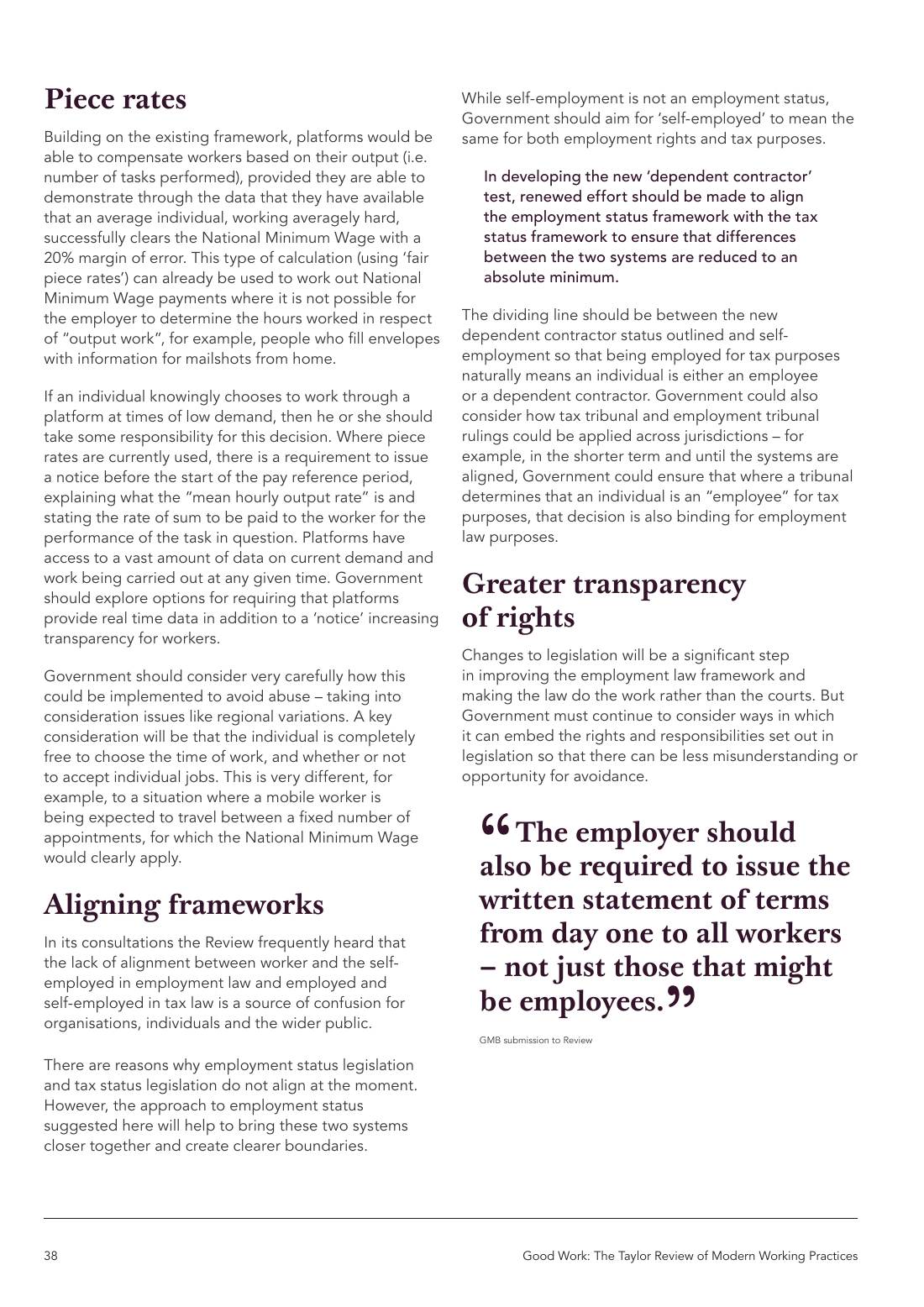Page 38 of 116: Featured Futurist: Taylor Review of Modern Working Practises, The RSA