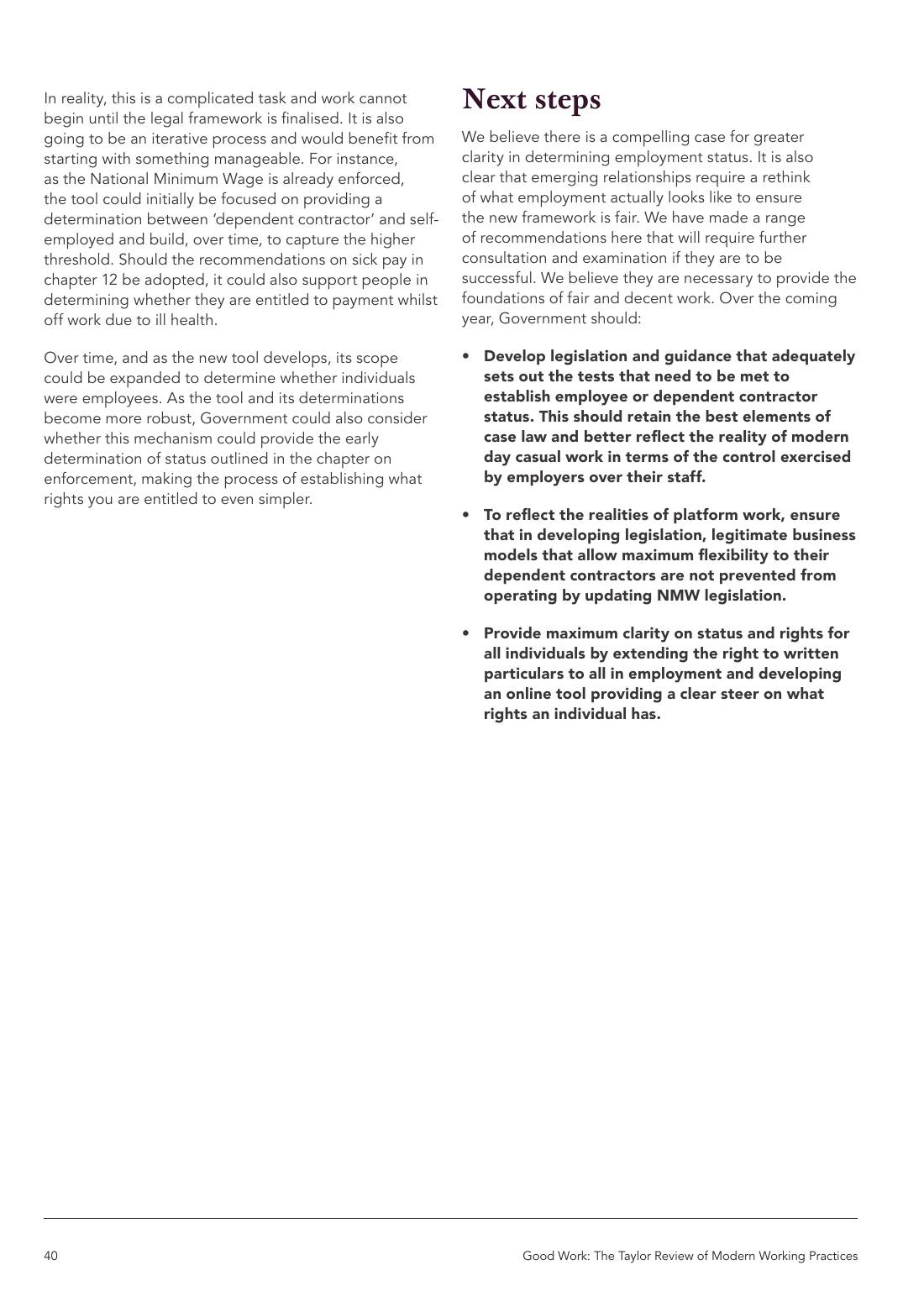 Page 40 of 116: Featured Futurist: Taylor Review of Modern Working Practises, The RSA
