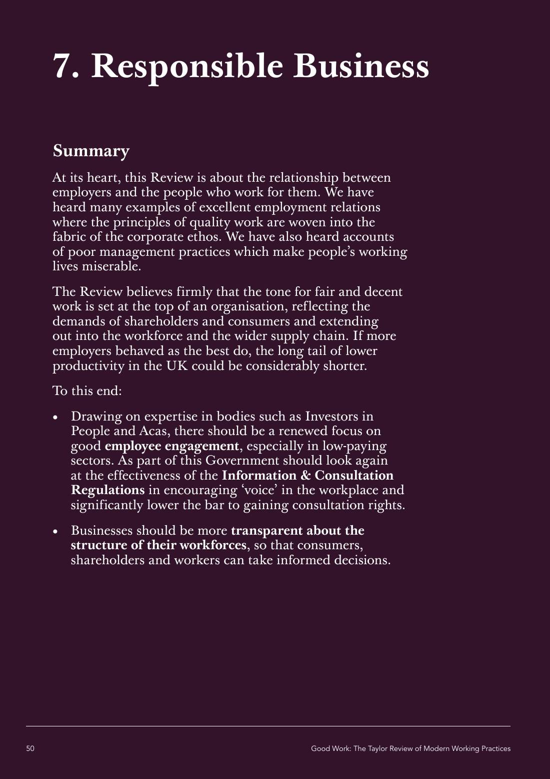 Page 50 of 116: Featured Futurist: Taylor Review of Modern Working Practises, The RSA