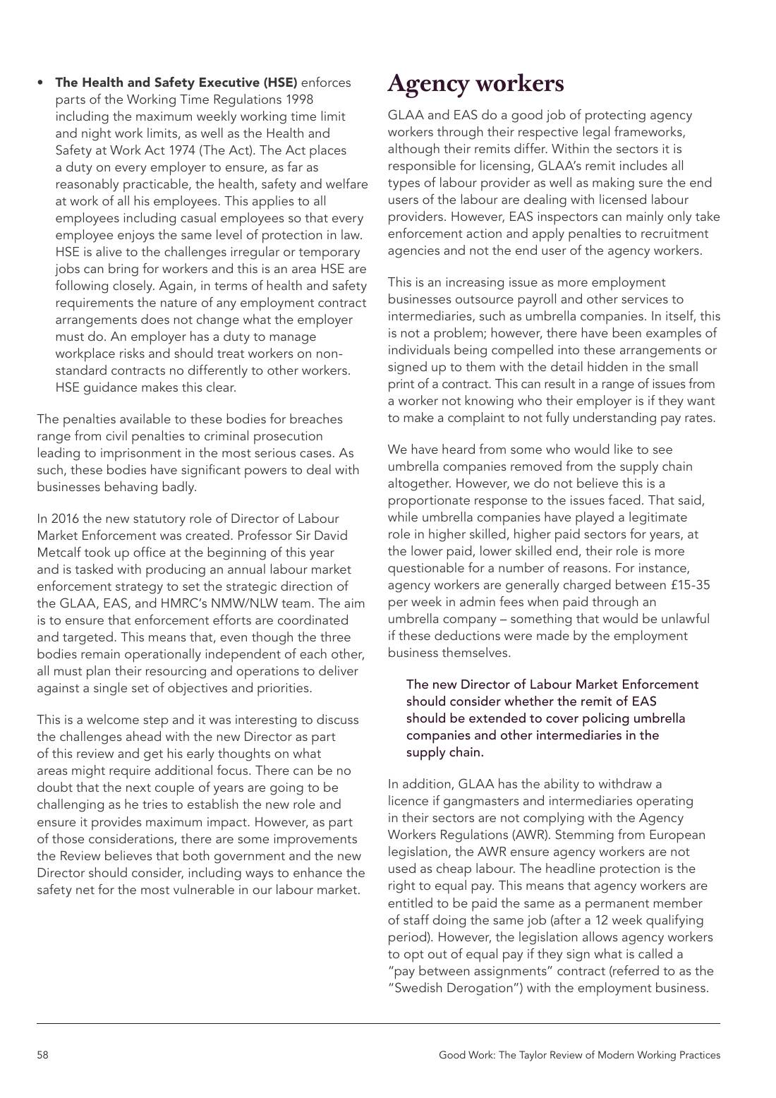 Page 58 of 116: Featured Futurist: Taylor Review of Modern Working Practises, The RSA