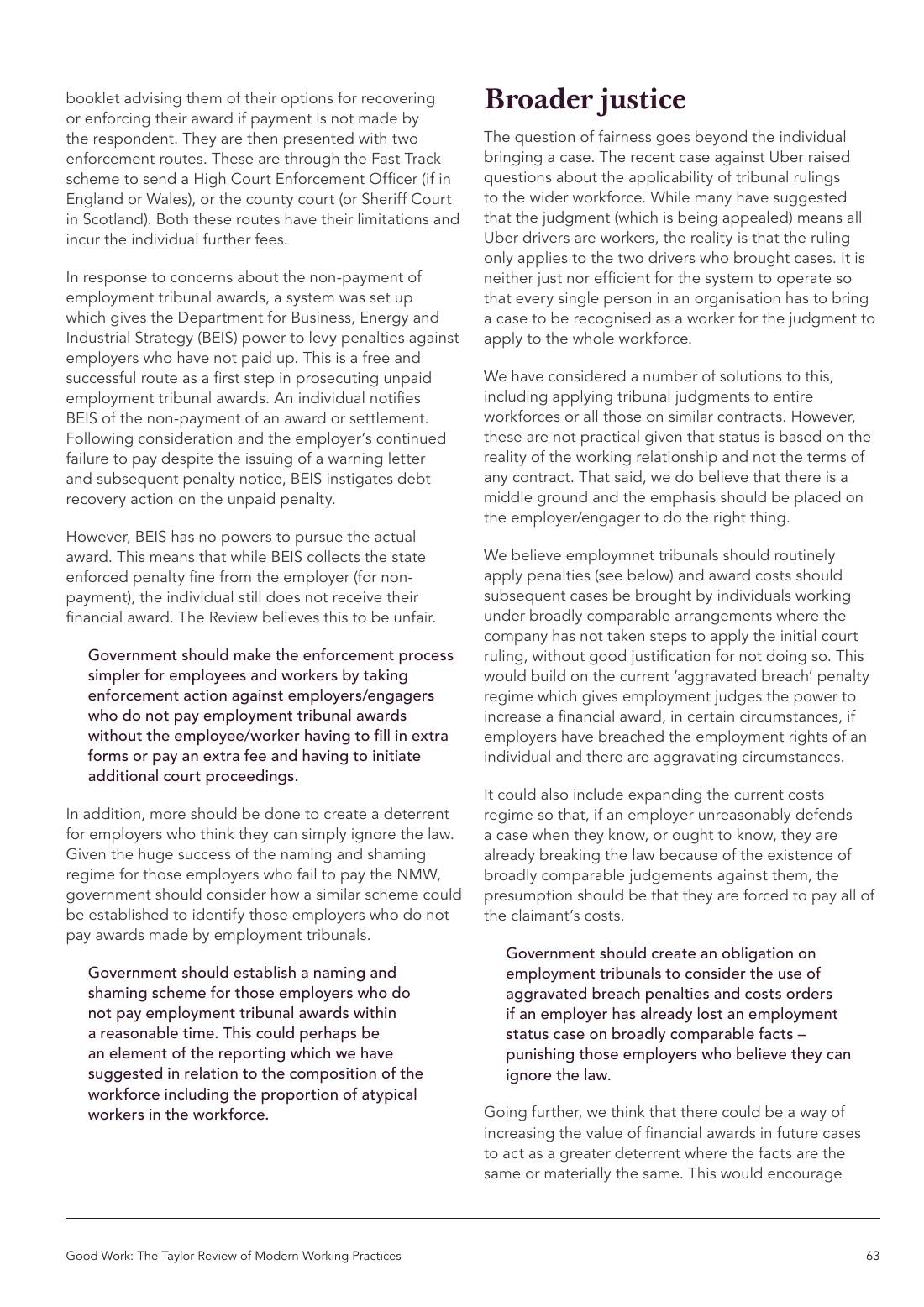 Page 63 of 116: Featured Futurist: Taylor Review of Modern Working Practises, The RSA