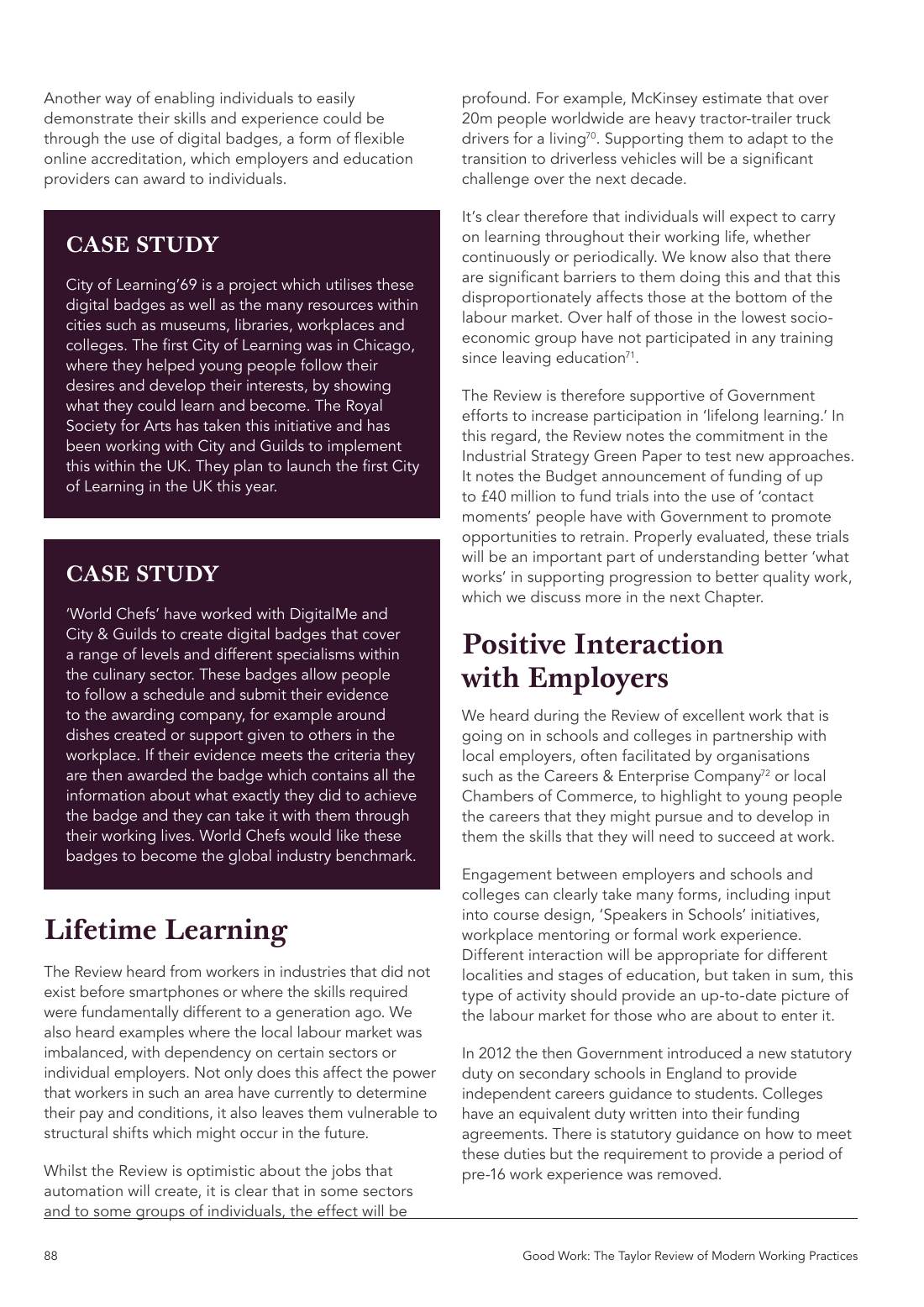Page 88 of 116: Featured Futurist: Taylor Review of Modern Working Practises, The RSA