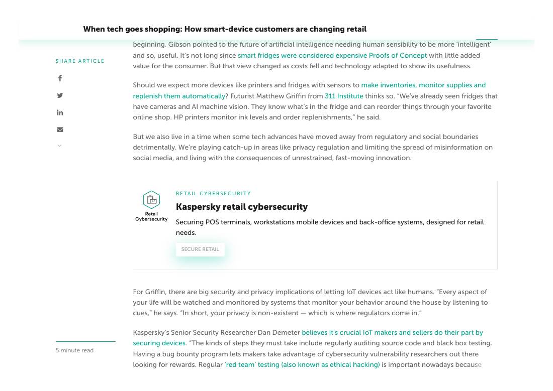 Page 2 of 6: Featured Futurist: When tech goes shopping, Kaspersky