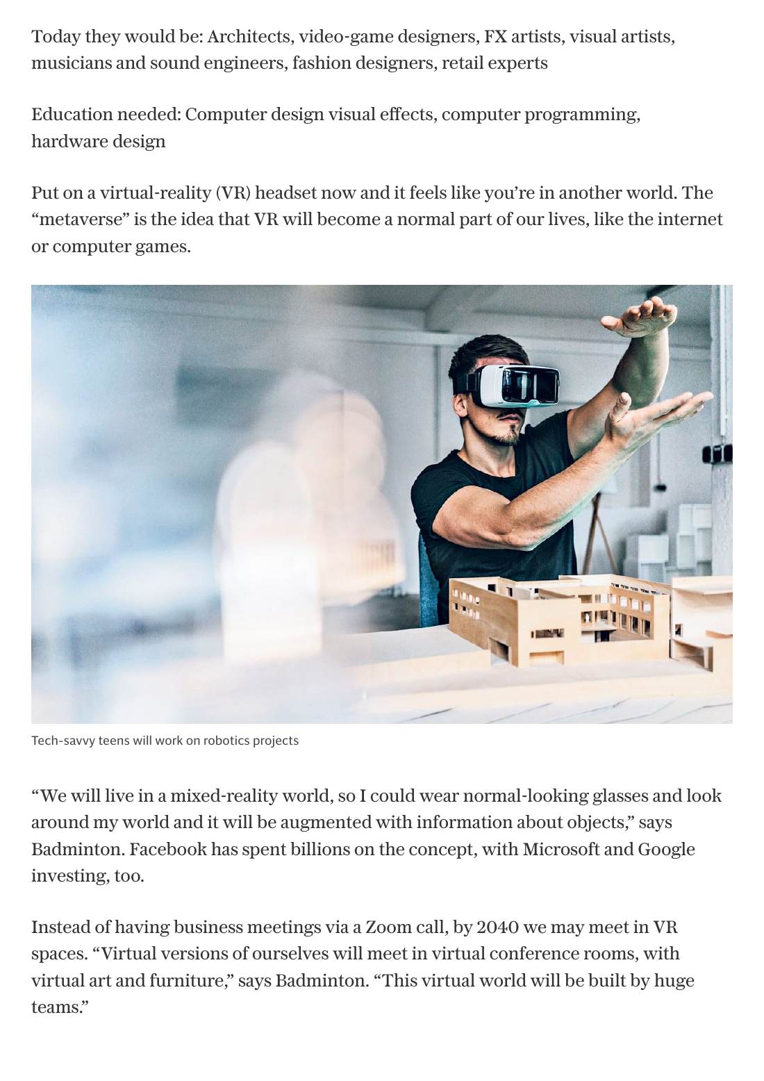 Page 9 of 13: Featured Futurist: The Jobs of 2040, Telegraph
